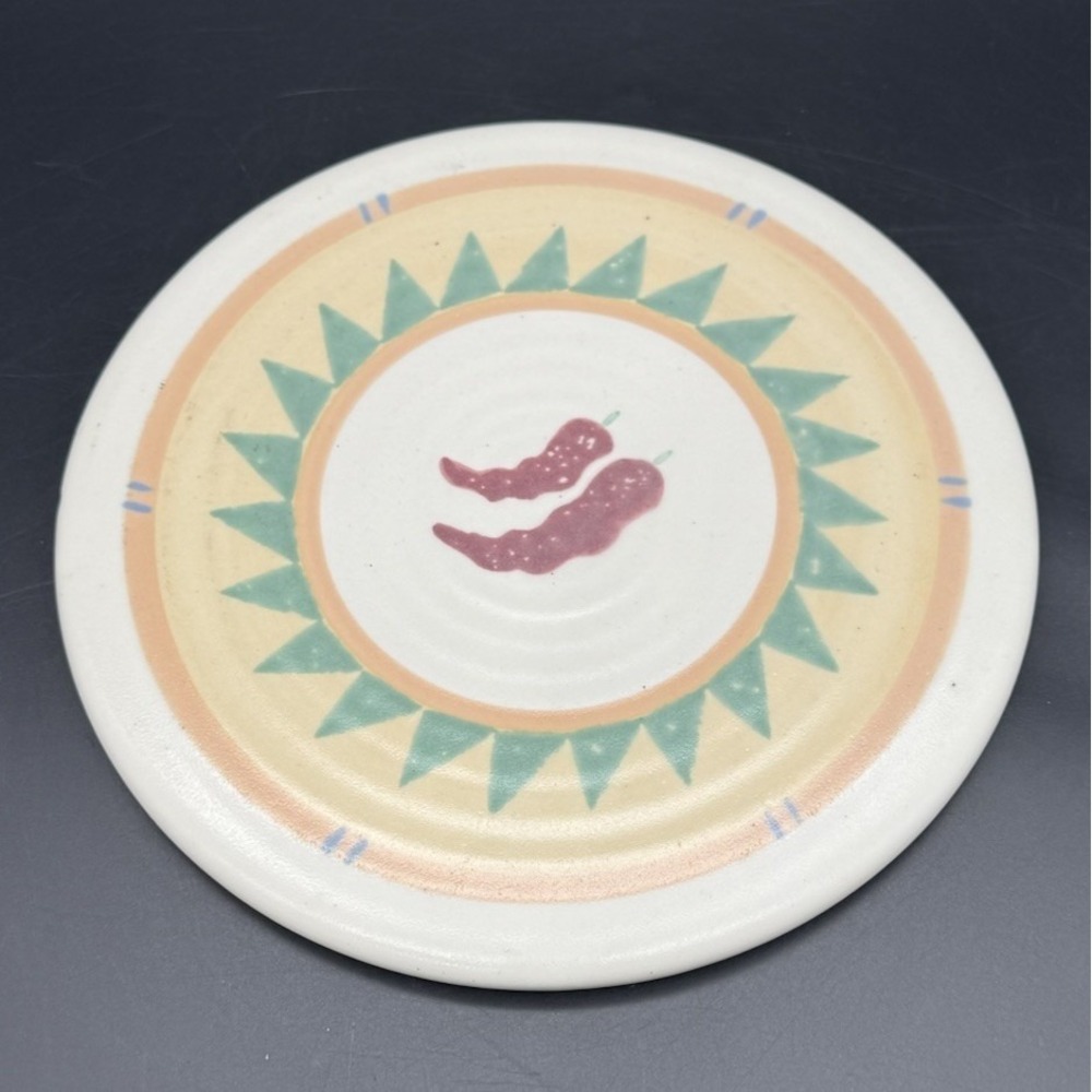 Taos Treasure Craft USA Southwestern Chili Pepper Pottery Trivet Hot Plate